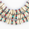 Vintage Inlaid Bone Mala Beads (10mm)
