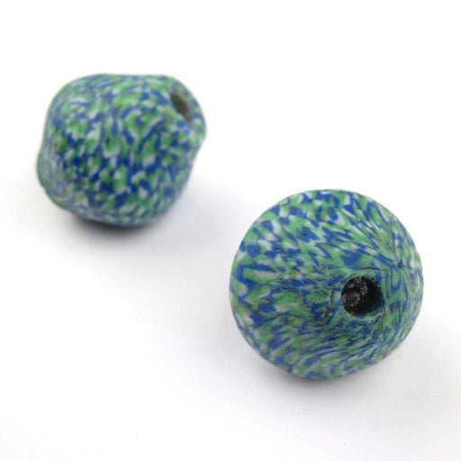 Green Mosaic Jumbo 25mm Fused Beads (Set of 2) - The Bead Chest