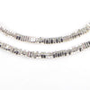 Faceted Shiny Silver Triangle Heishi Beads (4mm, Long Strand)