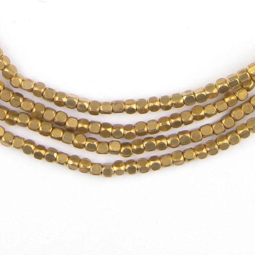 Rounded Antiqued Brass Cube Beads (3mm)