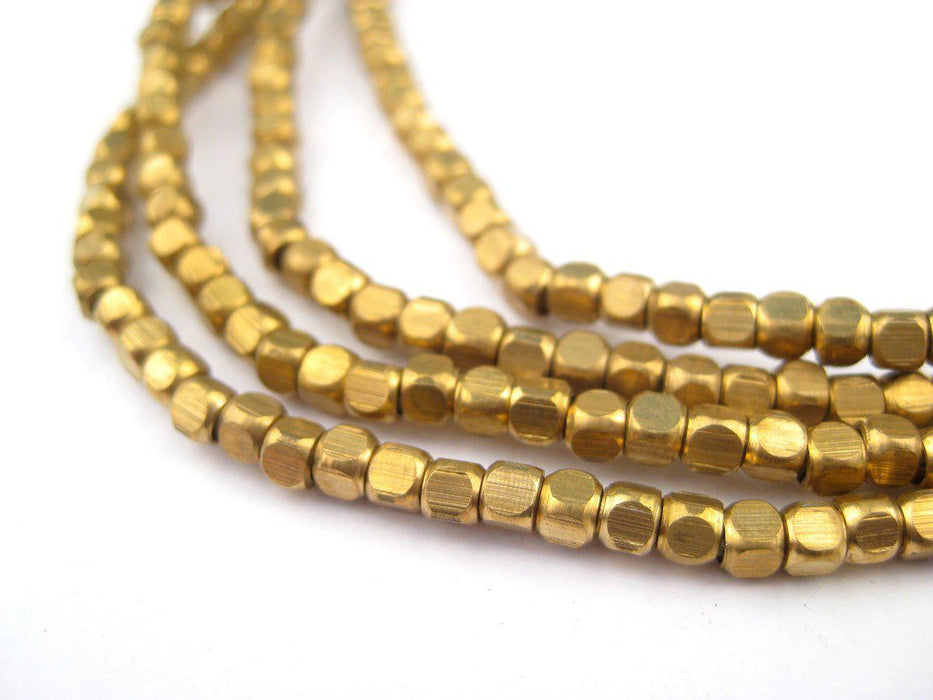 Rounded Antiqued Brass Cube Beads (3mm) - The Bead Chest