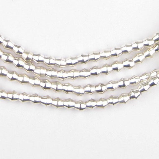 Smooth Shiny Silver Bicone Beads (4.5mm)