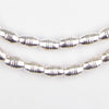 Patterned Silver Oval Beads (10x6mm)