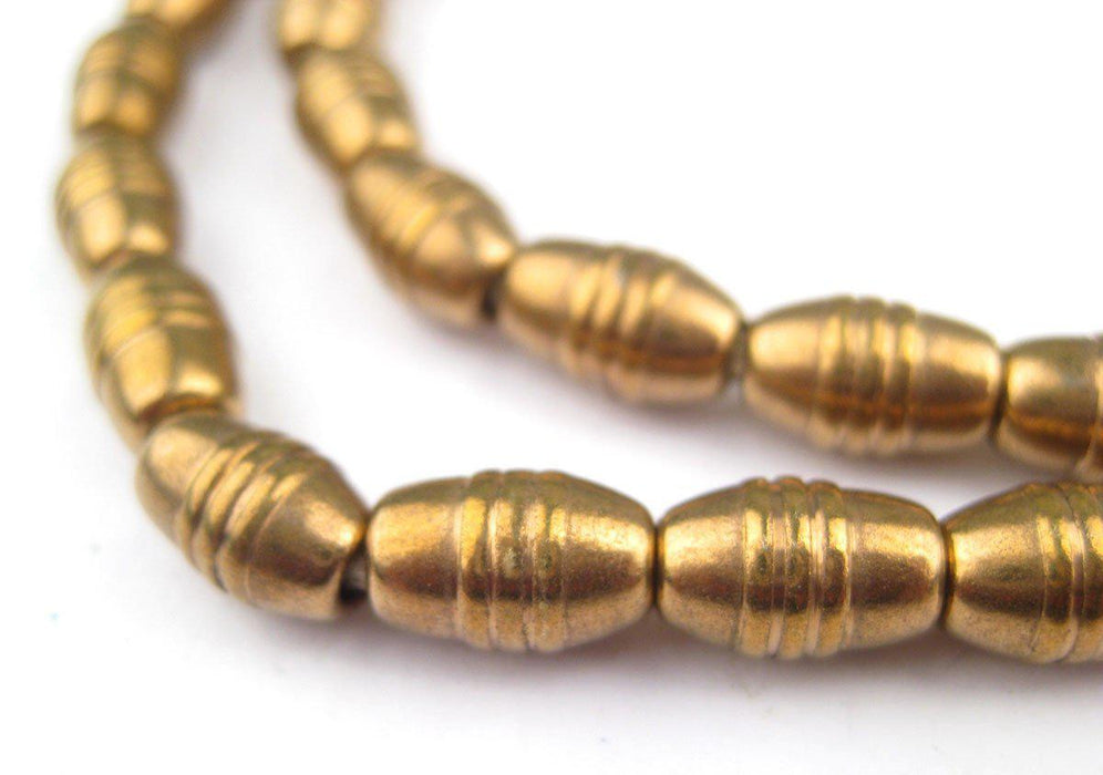 Patterned Brass Oval Beads (10x6mm) - The Bead Chest