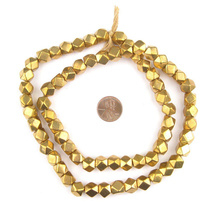 Jumbo Brass Diamond Cut Beads (9mm) - The Bead Chest