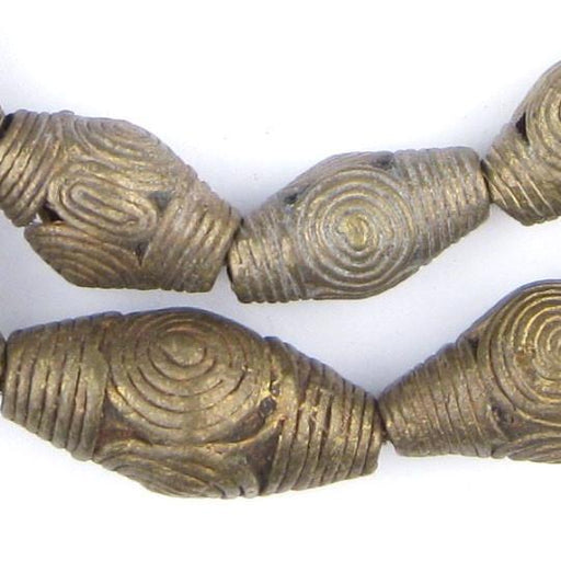 Vintage Cameroon Brass Bicone Beads