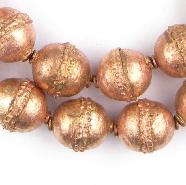 Artisanal Ethiopian Copper Beads (20x17mm) - The Bead Chest