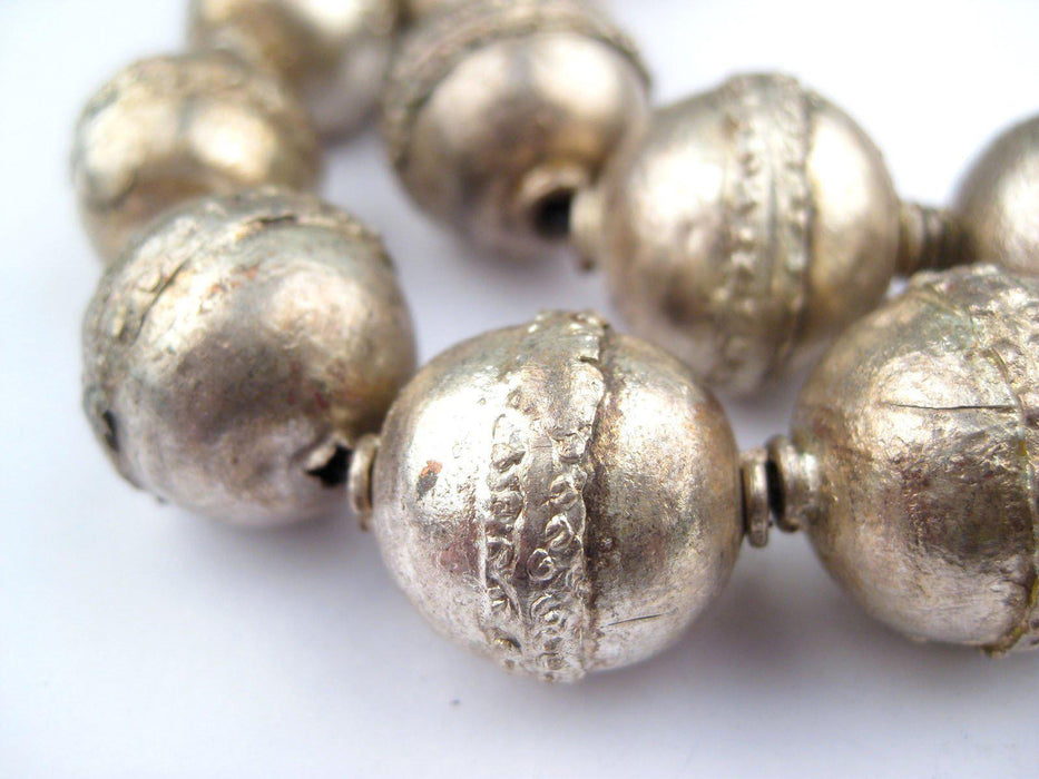 Artisanal Ethiopian Silver Beads (20x17mm) - The Bead Chest