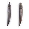 Dark Brown Kenya Bone Tooth Pendant (Set of 2)