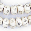 Criss Cross Eye Carved Bone Beads (Large)