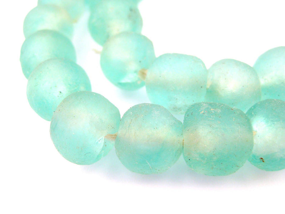 Caribbean Aqua Recycled Glass Beads (14mm) - The Bead Chest