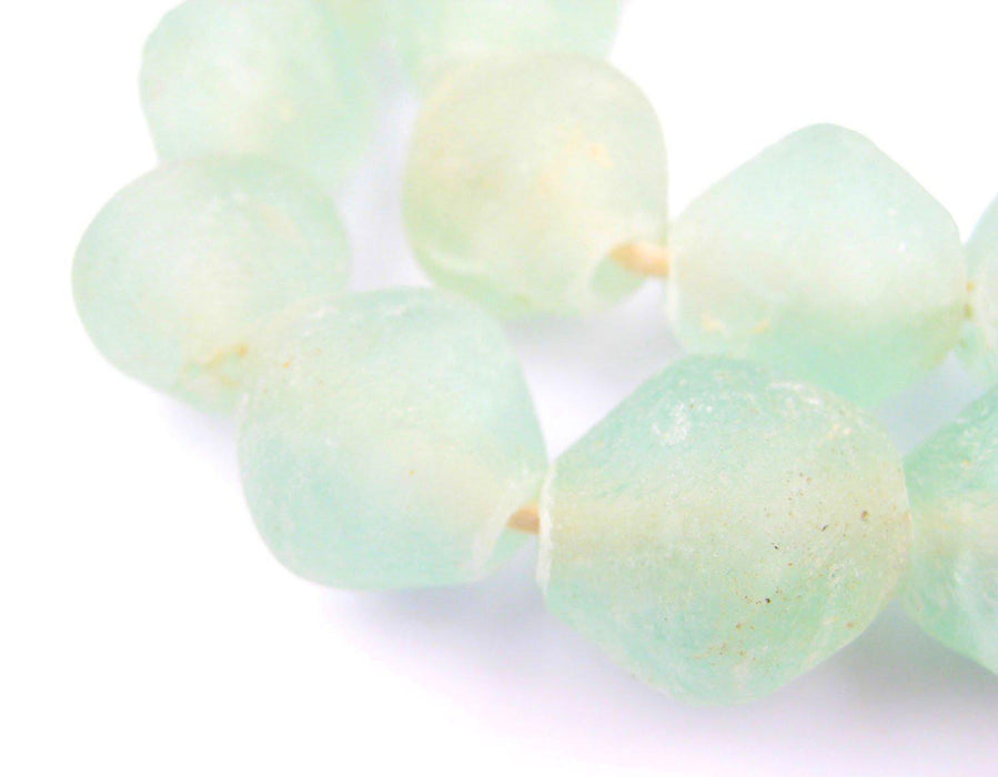 Jumbo Clear Aqua Bicone Recycled Glass Beads (25mm) - The Bead Chest