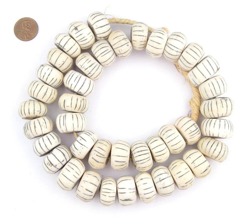 Watermelon Carved Bone Beads (Large) - The Bead Chest