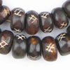 Tic-Tac-Toe Carved Brown Bone Beads (Large)