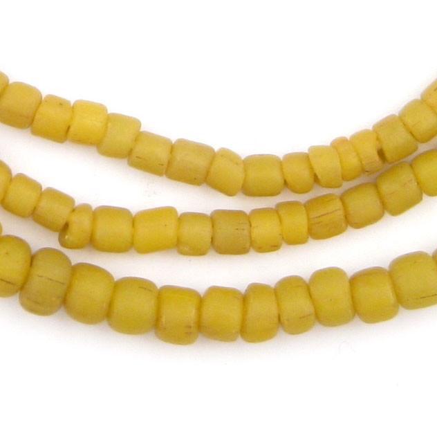 Mustard Yellow Java Glass Beads - The Bead Chest