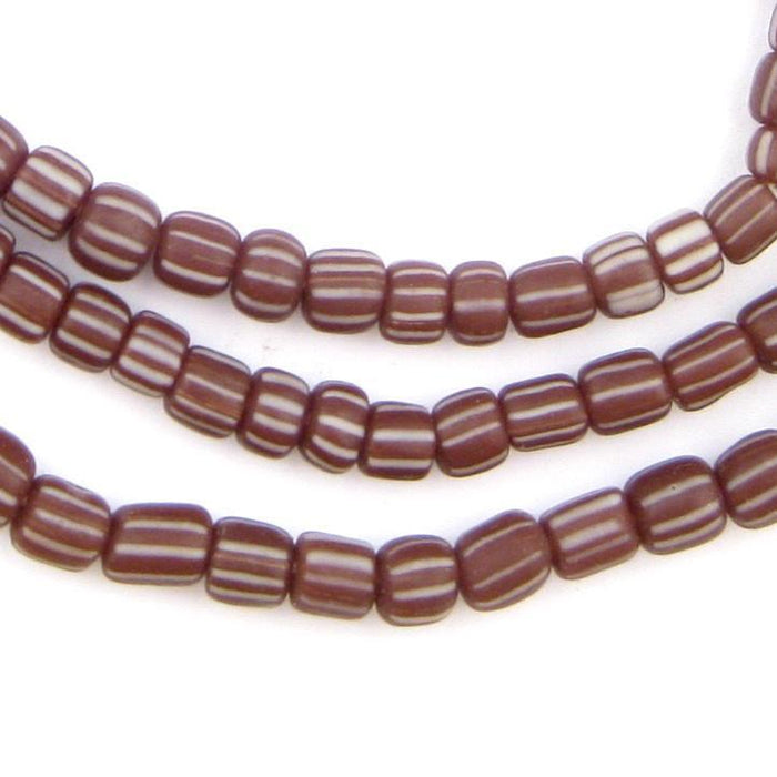 Maroon Stripe Java Gooseberry Beads - The Bead Chest