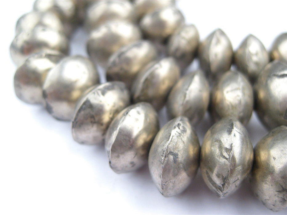 Mali Silver Bicone Beads (8x14mm) - The Bead Chest