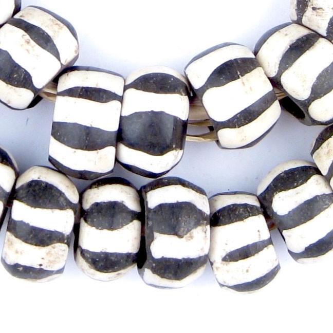 Zebra Batik Bone Beads (Ring) - The Bead Chest