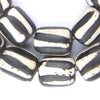 Zebra Batik Bone Beads (Barrel)