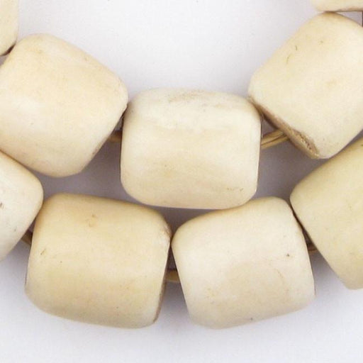 White Bone Beads (Barrel) - The Bead Chest