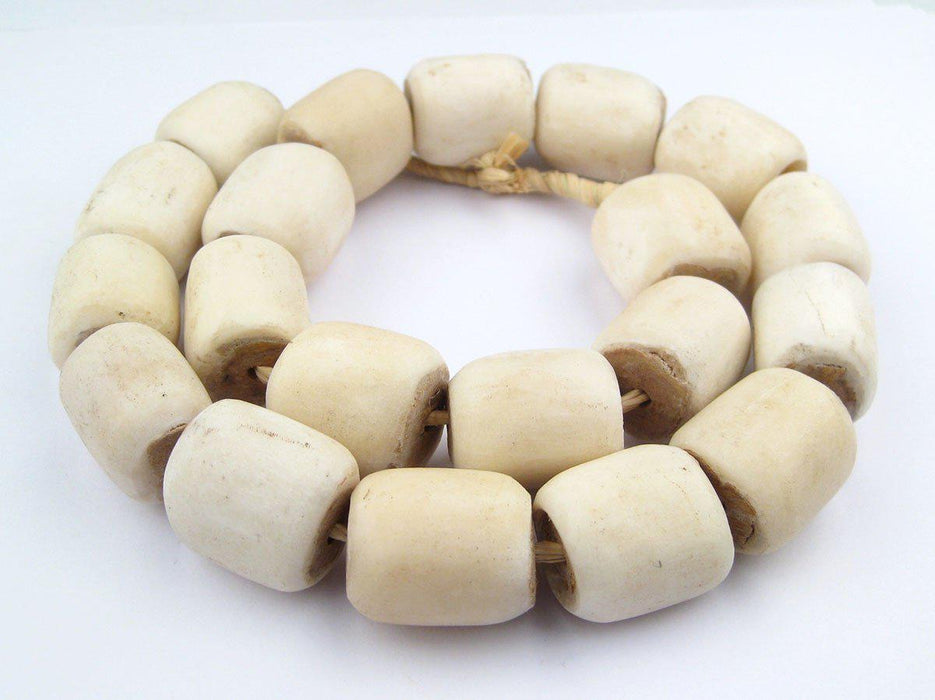 White Bone Beads (Barrel) - The Bead Chest