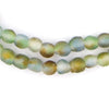 Blue Green Brown Swirl Recycled Glass Beads (9mm)