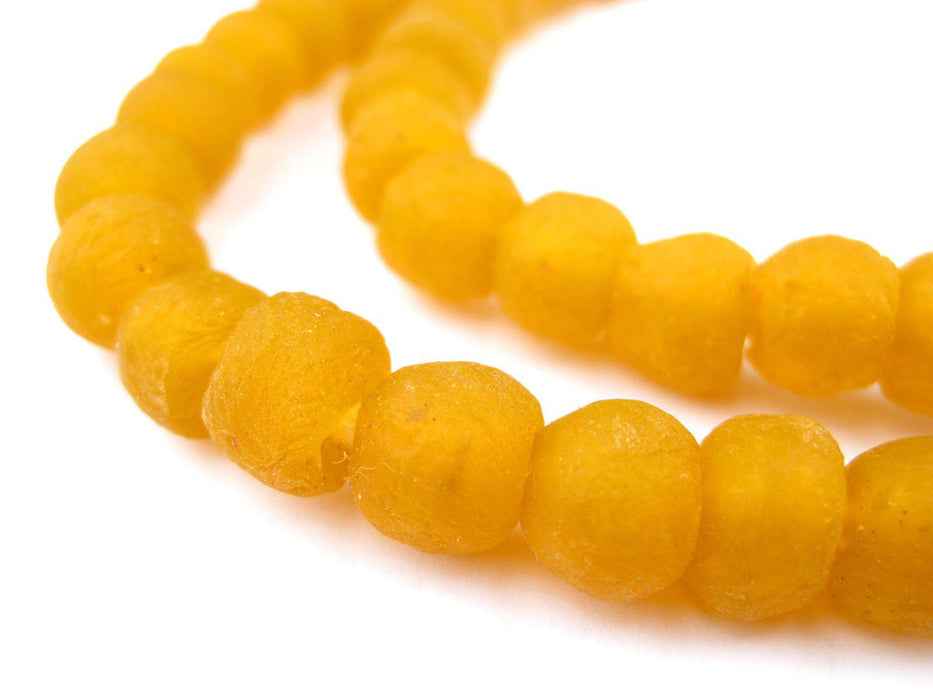 Tangerine Orange Recycled Glass Beads (9mm) - The Bead Chest