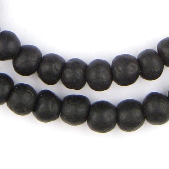 Opaque Black Recycled Glass Beads (11mm) — The Bead Chest