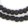 Opaque Black Recycled Glass Beads (11mm)