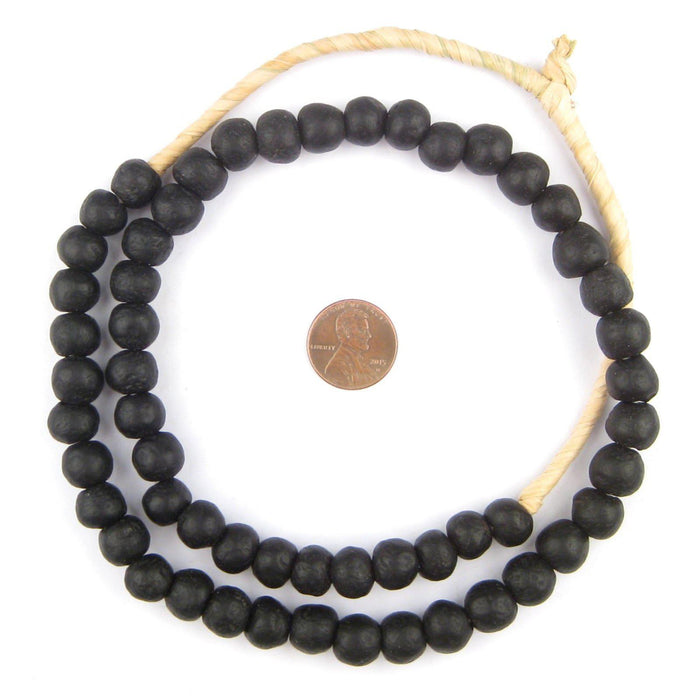 Opaque Black Recycled Glass Beads (11mm) - The Bead Chest