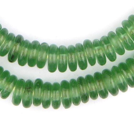 Light Green Rondelle Recycled Glass Beads (Smooth) - The Bead Chest