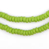 Lime Green Mini-Disk Sandcast Beads
