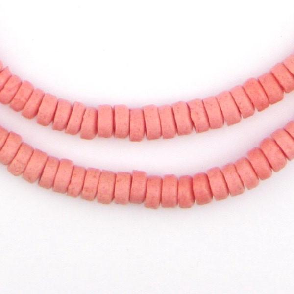 Pink Mini-Disk Sandcast Beads - The Bead Chest