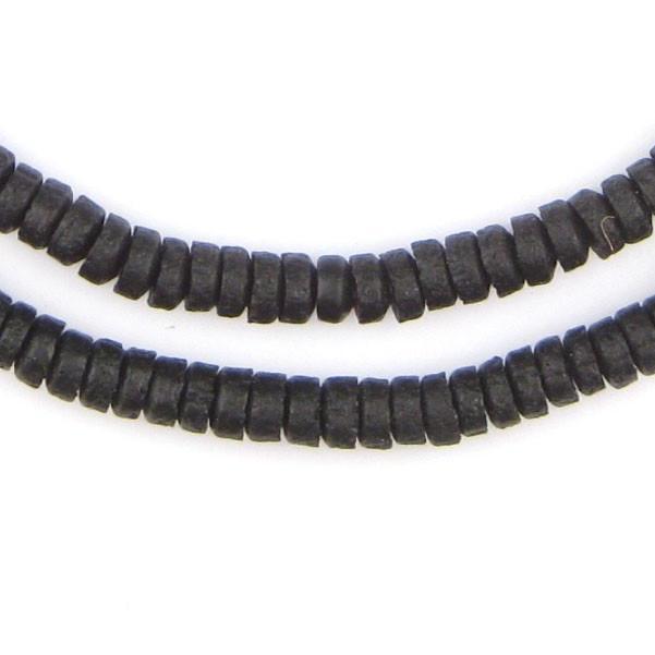 Black Mini-Disk Sandcast Beads - The Bead Chest