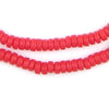 Red Mini-Disk Sandcast Beads