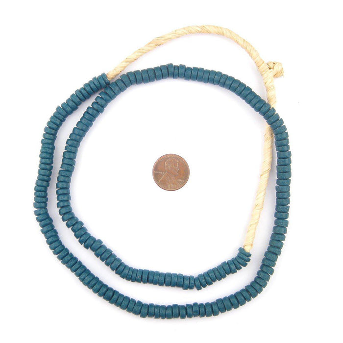 Teal Mini-Disk Sandcast Beads - The Bead Chest