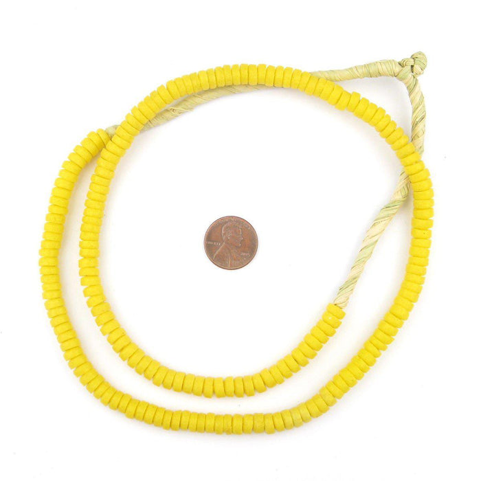 Sunflower Yellow Mini-Disk Sandcast Beads - The Bead Chest