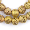 Basket Design Round Ghana Brass Filigree Beads (16mm)