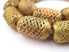 Weaved Cylinder Brass Filigree Beads (35x24mm) - The Bead Chest