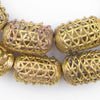 Nested Cylinder Brass Filigree Beads (35x24mm)