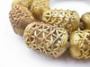 Nested Cylinder Brass Filigree Beads (35x24mm) - The Bead Chest