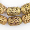 Wave Cylinder Brass Filigree Beads (35x24mm)