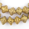 Cameroon Style Rounded Bicone Brass Filigree Beads (16x17mm)