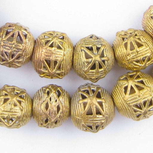 Round Star Brass Filigree Beads (20mm) - The Bead Chest