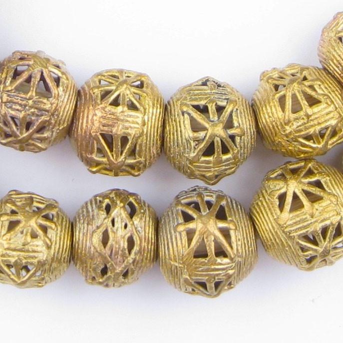 8mm Round Brass Beads - Full Strand of African Metal Spacer Beads - The  Bead Chest