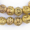 Round Star Brass Filigree Beads (20mm)