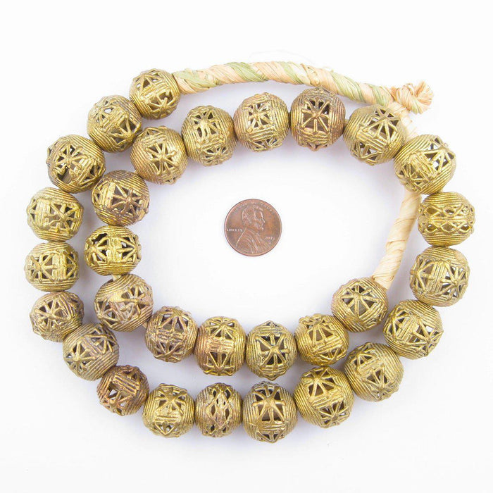 Round Star Brass Filigree Beads (20mm) - The Bead Chest
