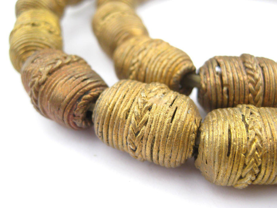 Wound Barrel Brass Filigree Beads (21x15mm) - The Bead Chest
