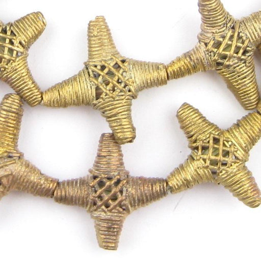 Weaved Cross Brass Filigree Beads (30mm) - The Bead Chest