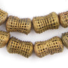 Caged Hourglass Brass Filigree Beads (24x14mm)